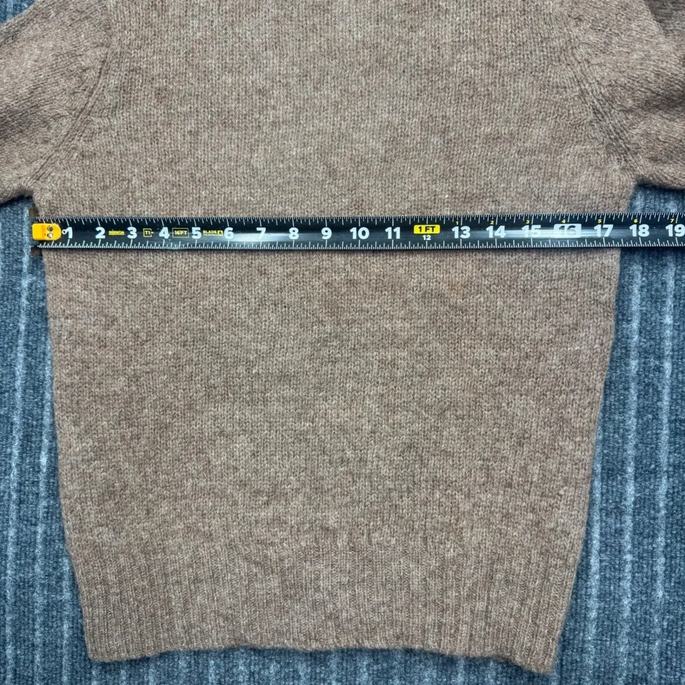 The Shetland Workshop Crewneck Sweater MEDIUM Brown 100% Wool Pullover (2227)